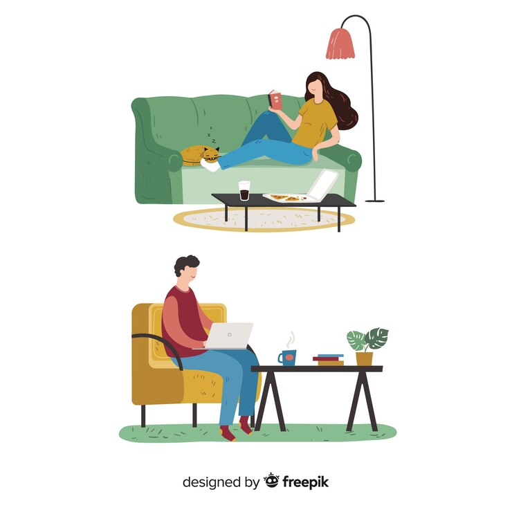 무료 Vector 집 컬렉션에서 손으로 그린 사람들