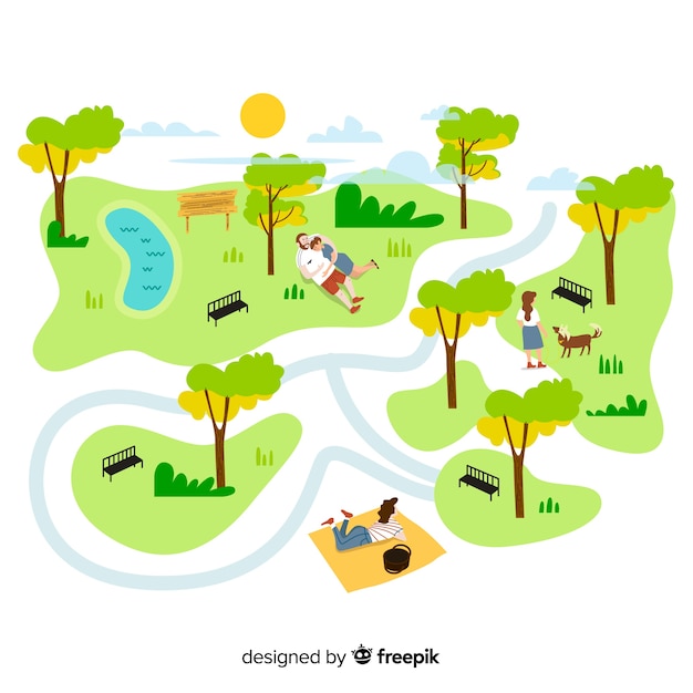 Free vector hand drawn people in the park collection