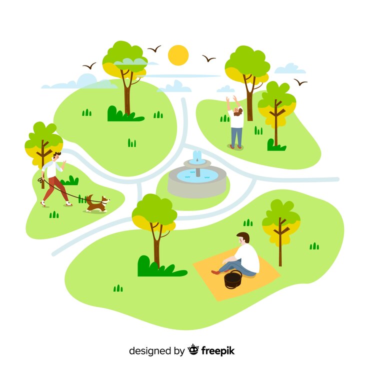 無料Vector 公園のコレクションに描かれた人々を手します。