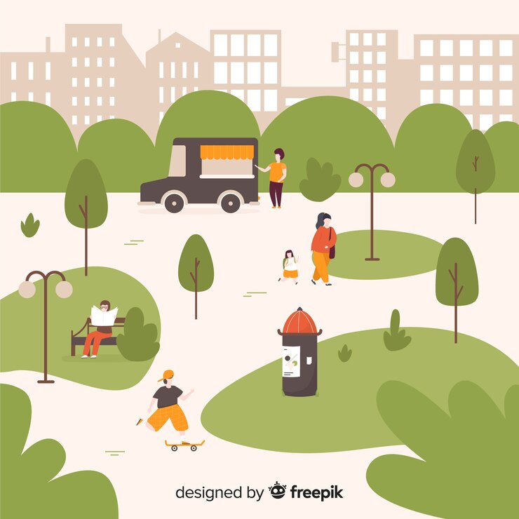 無料Vector 公園のコレクションに描かれた人々を手します。
