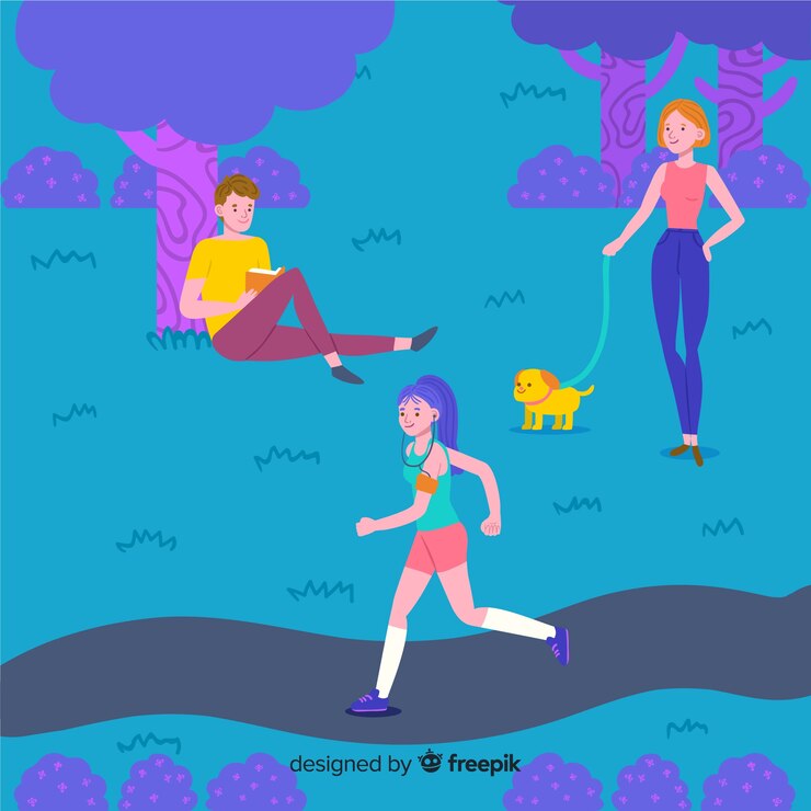 無料Vector 公園で描かれた人々を手します。