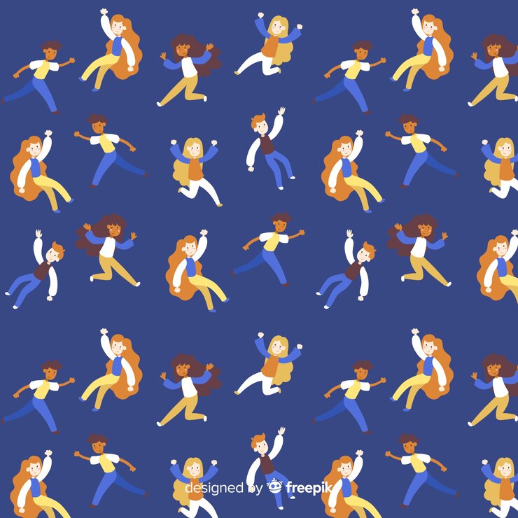 無料Vector 手描きの人々のパターン