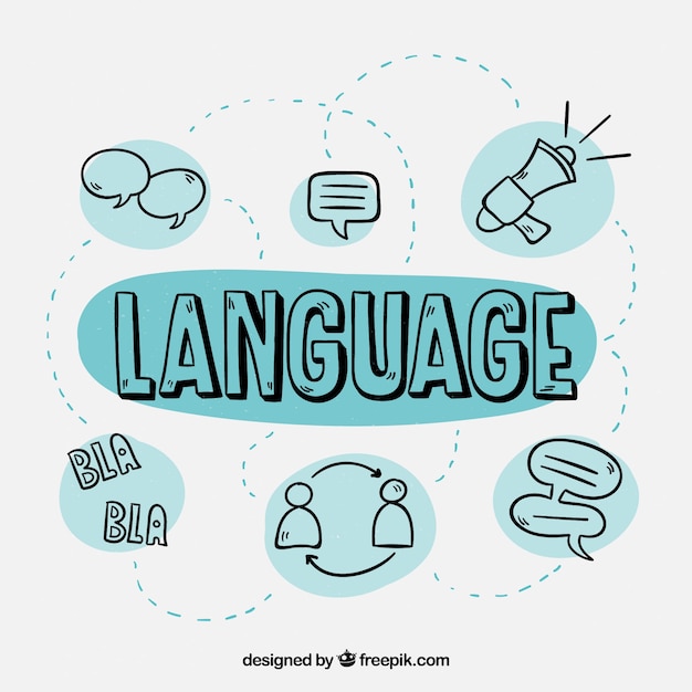 Free vector hand drawn people speaking different languages