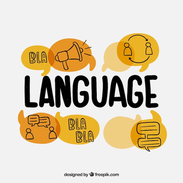 Free vector hand drawn people speaking different languages