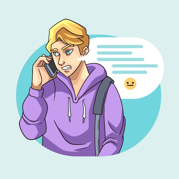 hand drawn people talking on the phone illustration