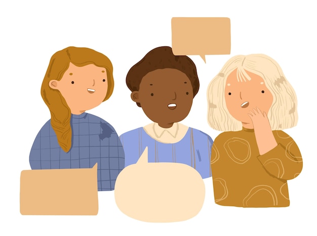 Free vector hand drawn people talking