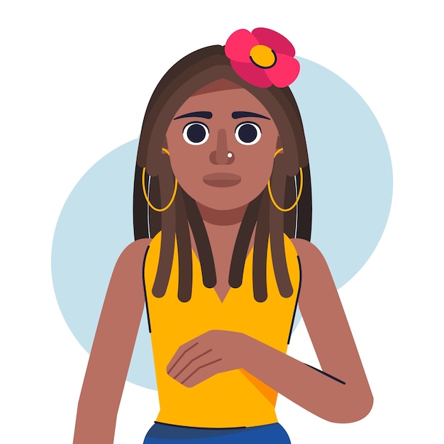 Free vector hand drawn people with dreadlocks illustration