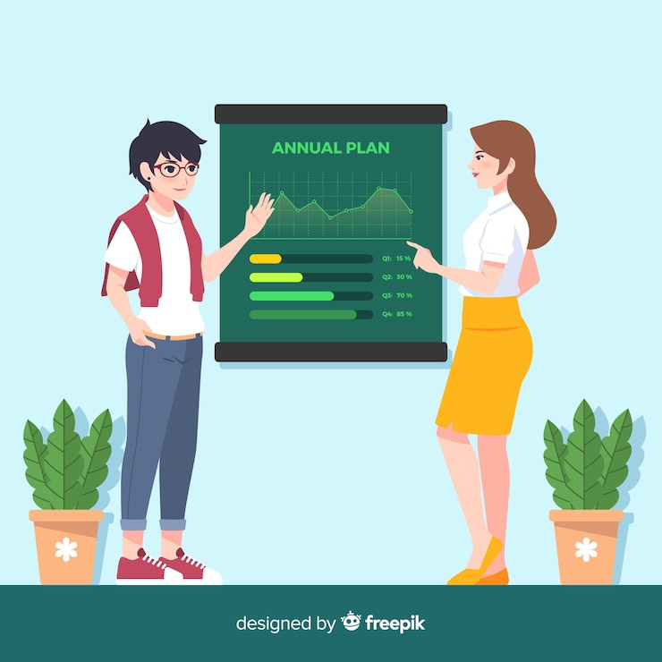 Free Vector hand drawn people working at the office background