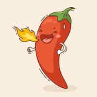 Free vector hand drawn pepper cartoon illustration