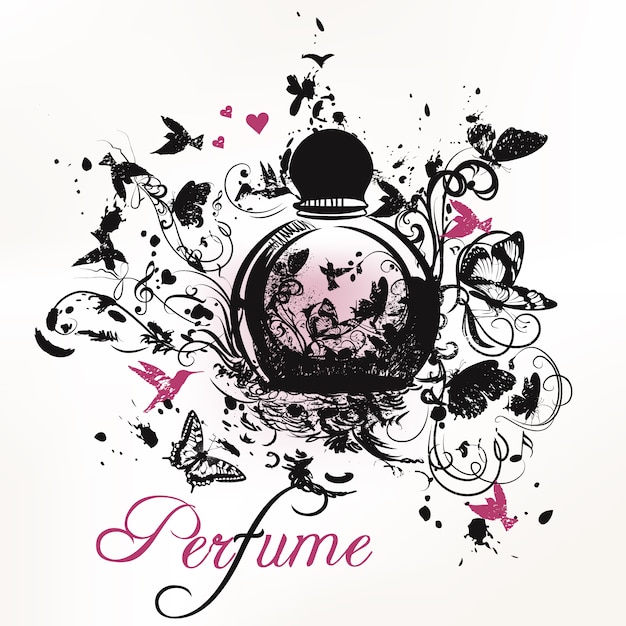 Free vector hand drawn perfume ornamental background