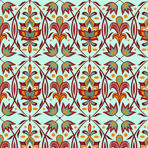 Free vector hand drawn persian carpet pattern design