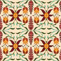 Free vector hand drawn persian carpet pattern design