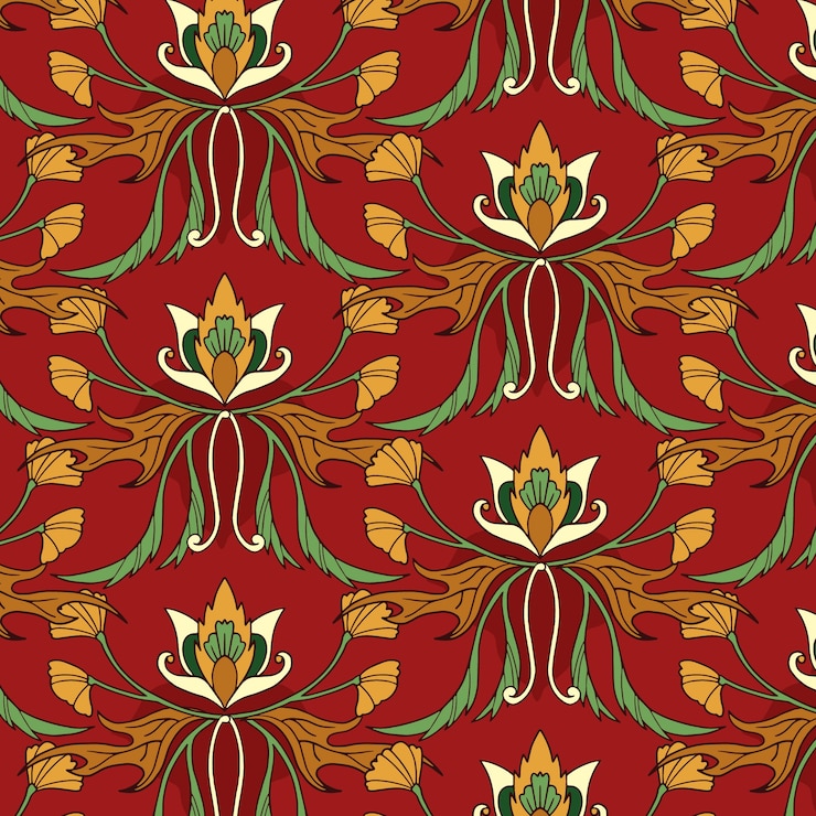 Free Vector hand drawn persian carpet pattern design