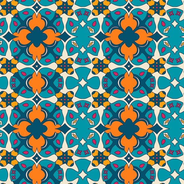 Free vector hand drawn persian carpet pattern design