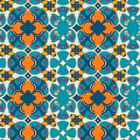 무료 벡터 손으로 그린 페르시아 카펫 패턴 디자인