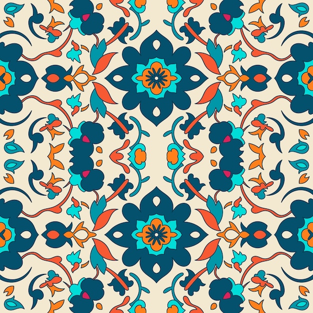 Free vector hand drawn persian carpet pattern design