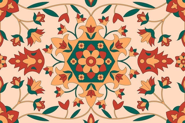 Hand drawn persian carpet pattern design