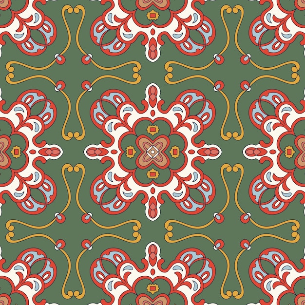 Free vector hand drawn persian carpet pattern design