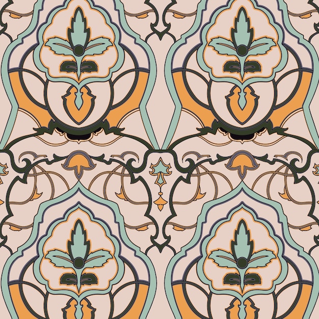 Free vector hand drawn persian carpet pattern