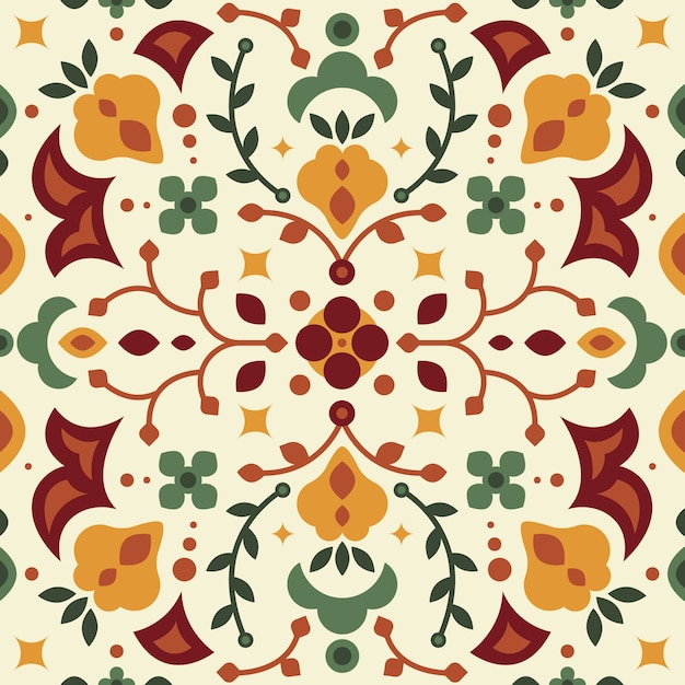 Free vector hand drawn persian carpet pattern