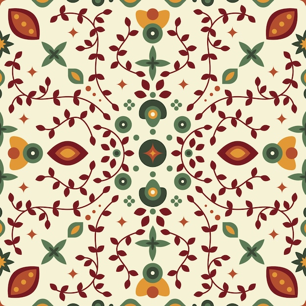 Free vector hand drawn persian carpet pattern