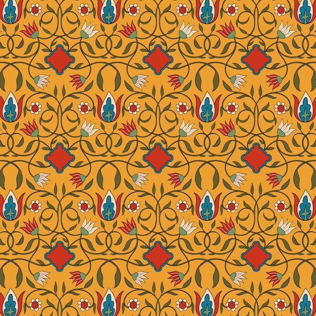 Free vector hand drawn persian carpet pattern