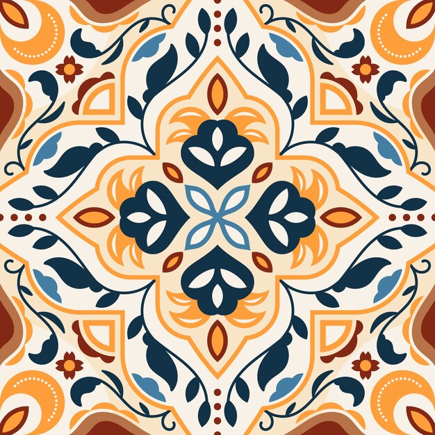 手描きのペルシャ絨毯の模様