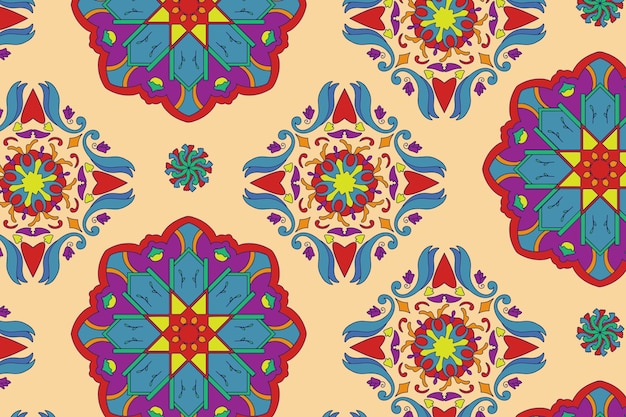 Free vector hand drawn persian carpet pattern