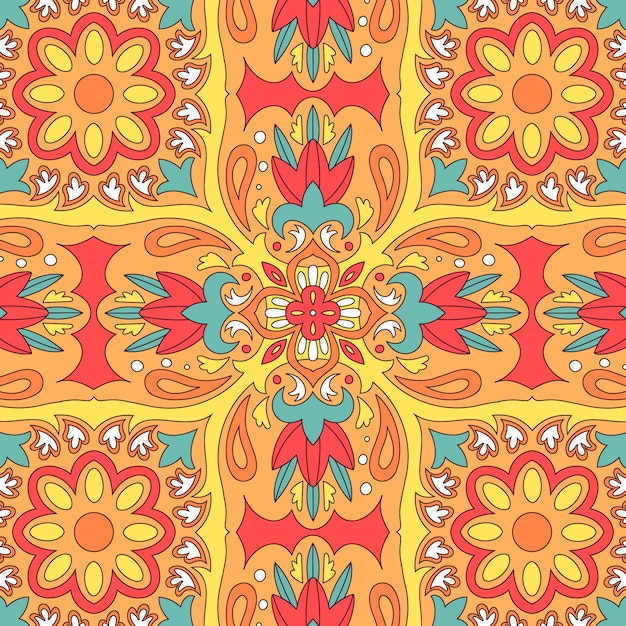 Free vector hand drawn persian carpet pattern