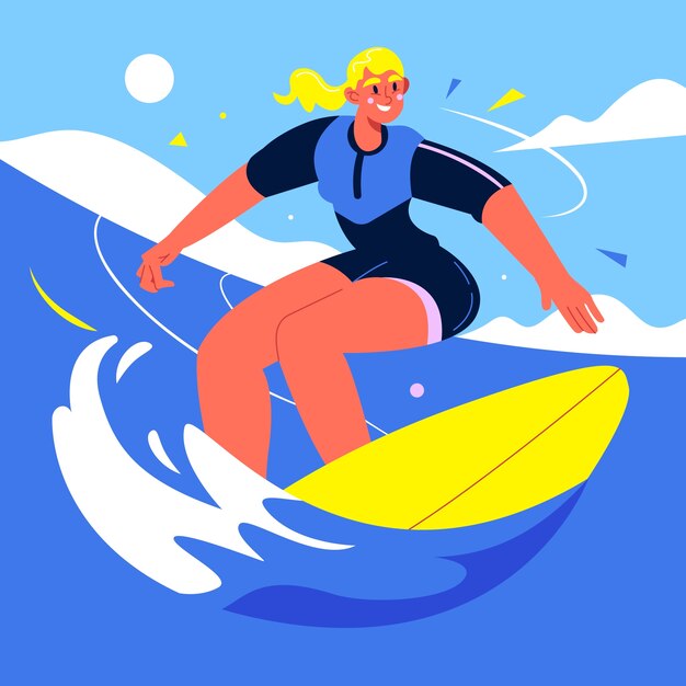 Hand drawn person doing sport illustration