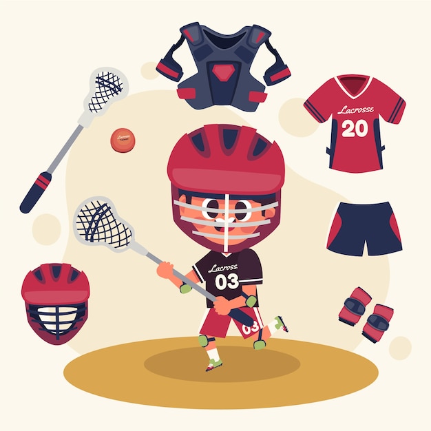 Free vector hand drawn person playing lacrosse