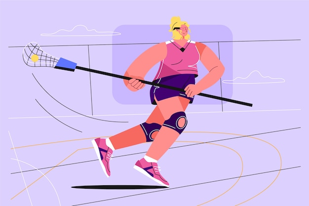 Free vector hand drawn person playing lacrosse