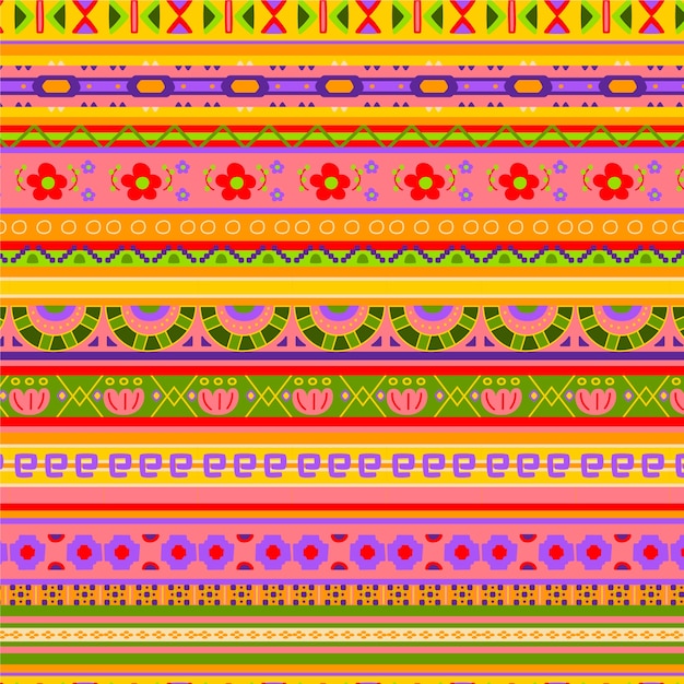 Free vector hand drawn peruvian pattern design