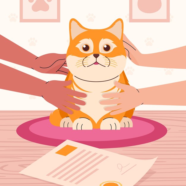 Hand drawn pet custody illustration