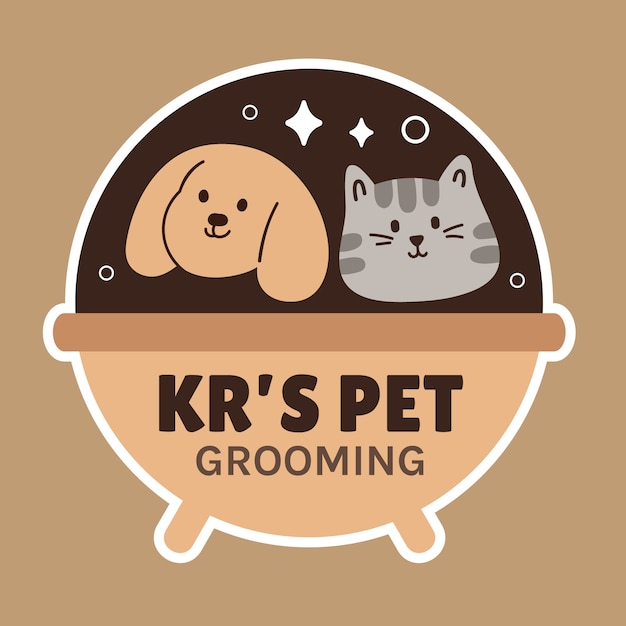 Free vector hand drawn pet grooming logo design