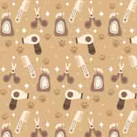 Free vector hand drawn pet grooming pattern design