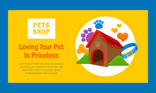 Free vector hand drawn pet shop template design