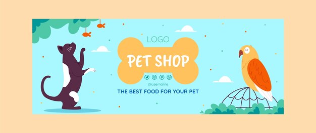 Hand drawn pet shop template