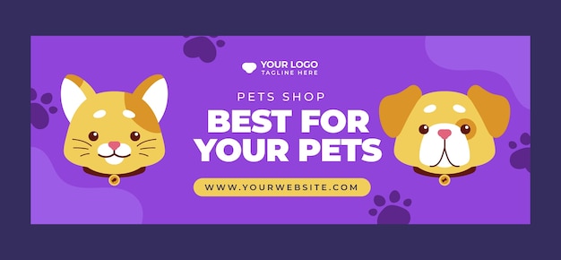 Free vector hand drawn pet shop template