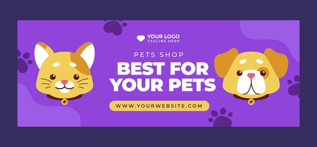 Hand drawn pet shop template