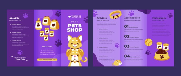 Hand drawn pet shop template