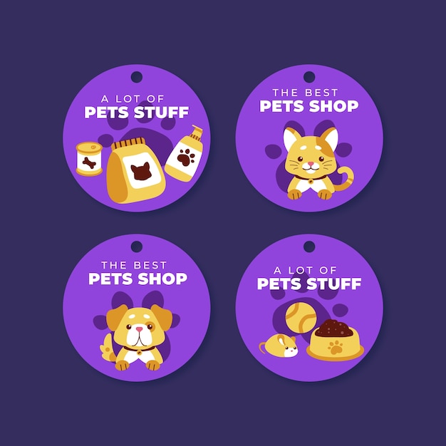 Hand drawn pet shop template