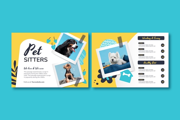 Free vector hand drawn pet sitting brochure template