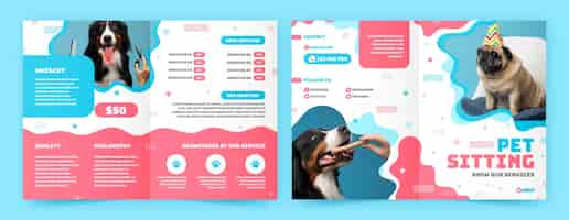 Free vector hand drawn pet sitting brochure