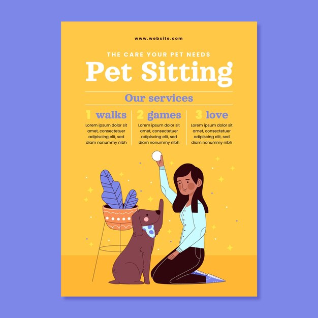 hand drawn pet sitting template