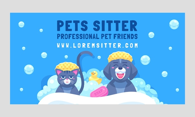 Vettore gratuito modello di pet sitter disegnato a mano