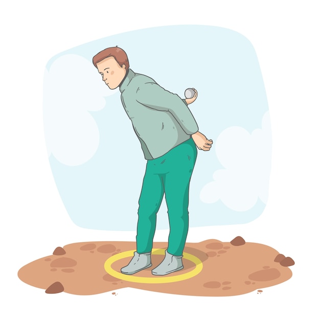 Hand drawn petanque illustration