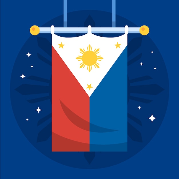 Hand drawn philippine flag design