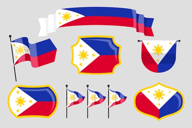 손으로 그린 필리핀 국기 국가 상징
