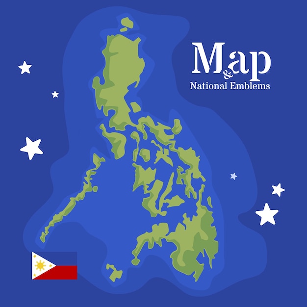 Free vector hand drawn philippine map design